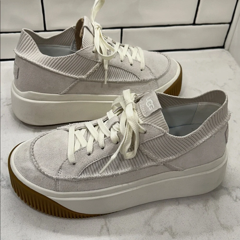 EZ‎ Duzzit Lace in White Light Cloud Grey Size 9